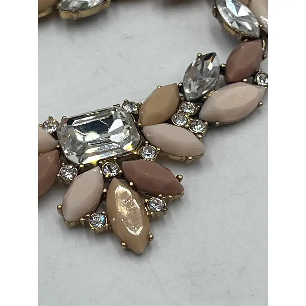 J.‎ Crew Pink, Beige, Blush Marquis Stones Crystals Pointed Vine Necklace
